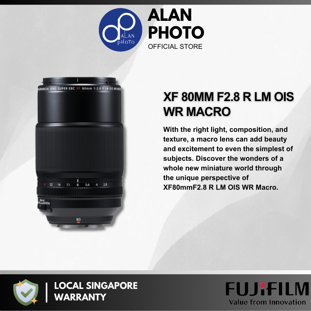 FUJIFILM XF 80mm F2.8 R LM OIS WR Macro Lens For Fujifilm XT5 XT30 ii X