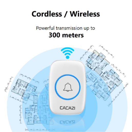 Wireless Door Bell Water Resistant 60 Ringtones Plug 300m Connectivity ...
