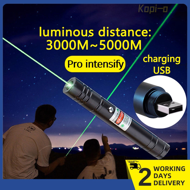 Green Laser Pointer High Power, Green High Power Laser Pointer Long Range Green Laser Light Pointer USB Rechargeable Green Strong Burning Laser