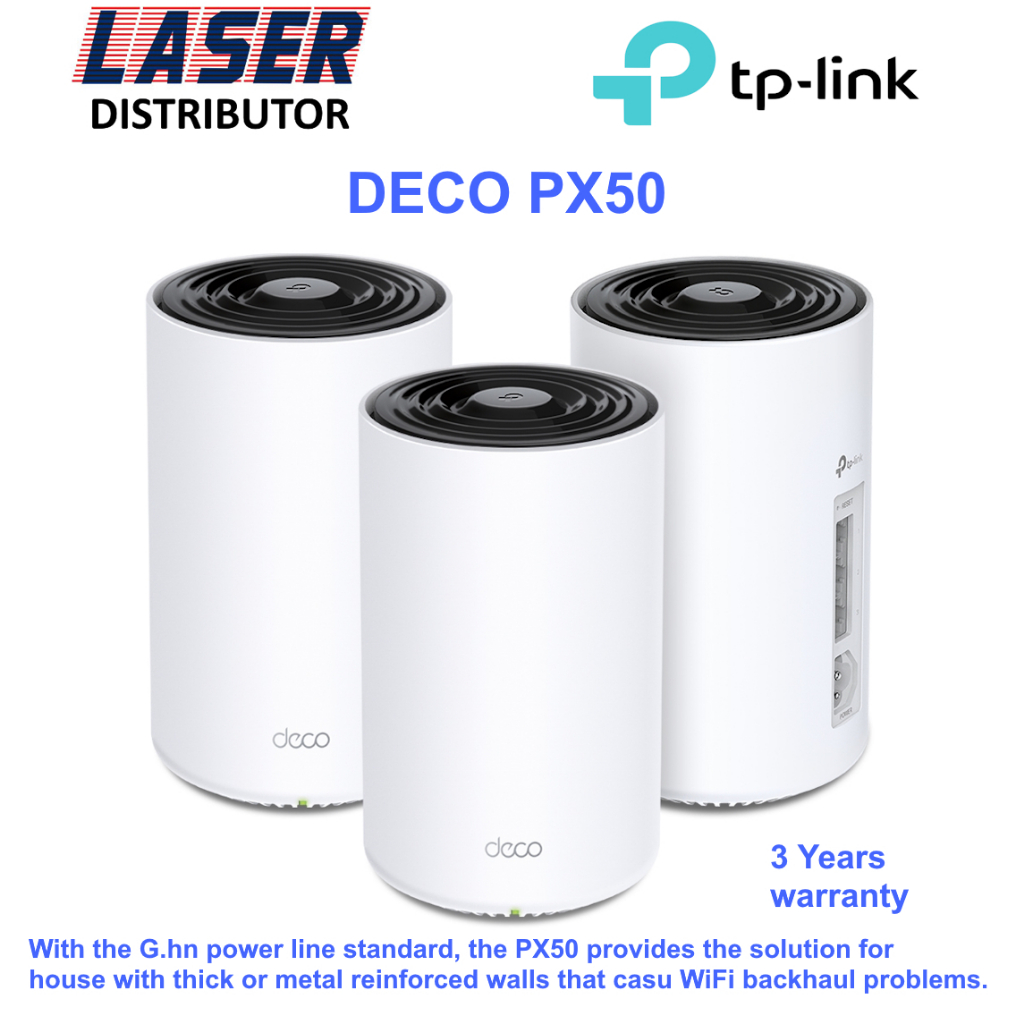 TPLink Deco PX50 AX3000 + G1500 Whole Home Powerline Mesh WiFi 6
