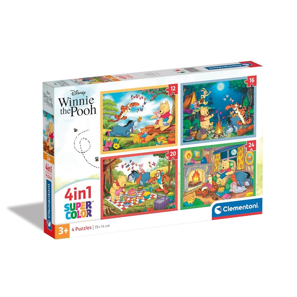 Clementoni 4in1 12+16+20+24Pcs Disney Winnie the Pooh Jigsaw Puzzle ...