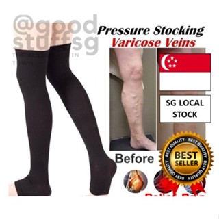 Legbeauty 15-21mmHg Footless Medical Compression Pantyhose Stockings for  Women Opaque Varicose Veins Pressure Socks Size S-5XL