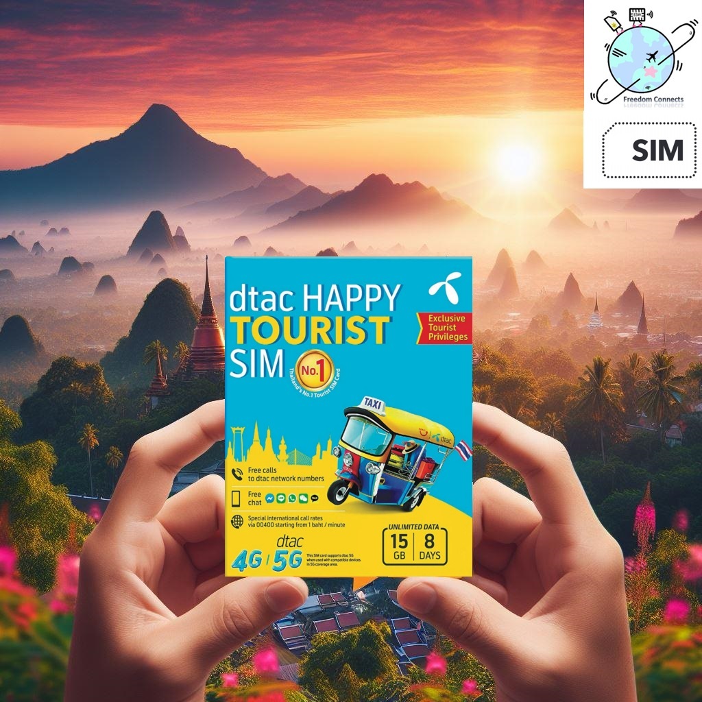 THAILAND DTAC 4GMAX/5G UNLIMITED DATA SIM CARD/eSIM + CALLS 8 DAYS/50GB ...