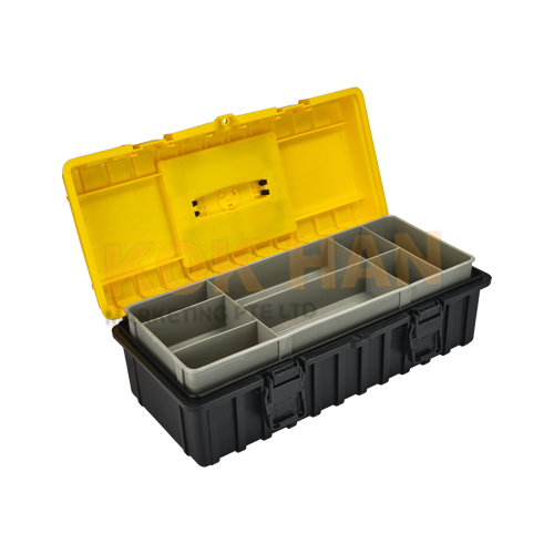 SANTAI Large Compartmentalised Plastic Tool Box with Removable Tray ...