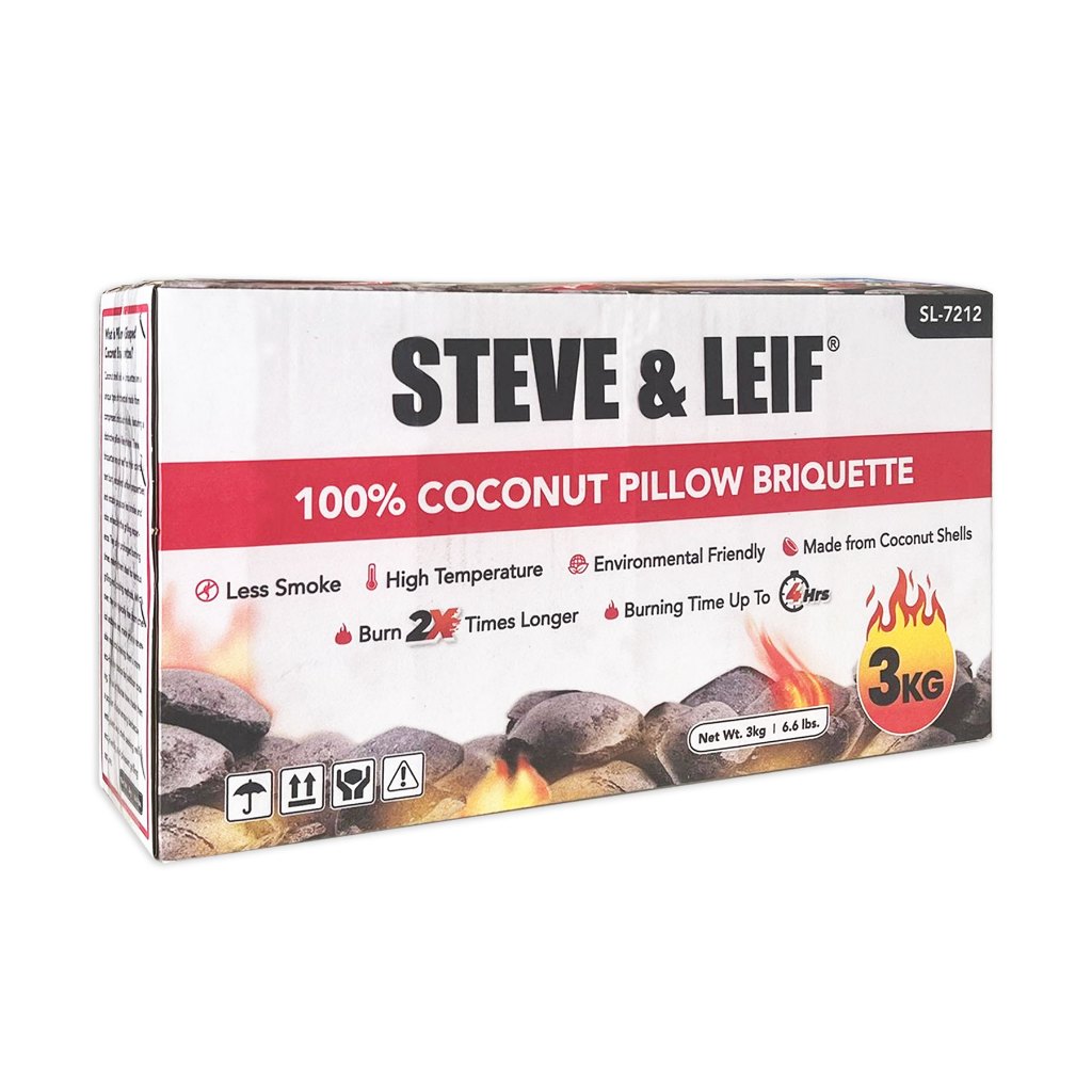 Steve & Leif Coconut Charcoal Briquettes for BBQ (3 kg/ 5 kg) Shopee