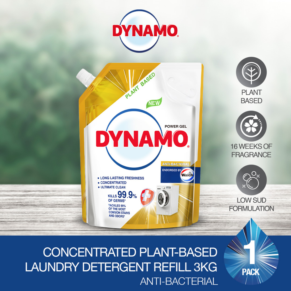 DYNAMO Plant Based Laundry Liquid Detergent Refill Pack 3kg/3.3kg