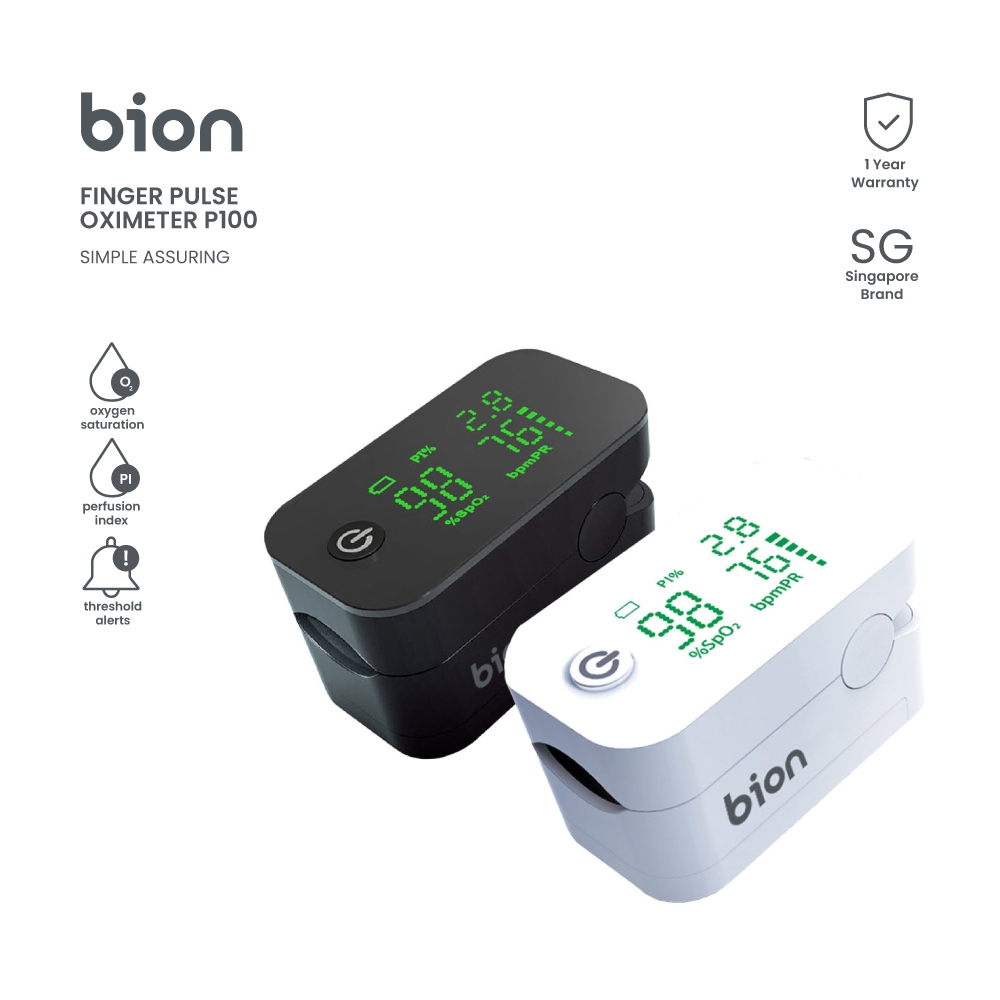 Bion Finger Pulse Oximeter P100 | SpO2 Pulse Rate Clear LED Display 1 ...