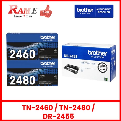 [ORIGINAL] Brother Toner TN-2460 TN2460 / TN-2480 TN2480 / Drum DR-2455 ...