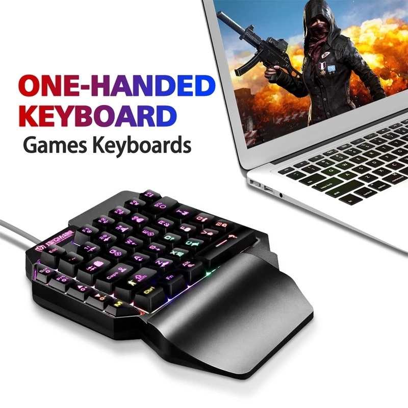 One-Handed Mechanical Gaming Keyboard Wired RGB Backlit Portable Mini ...