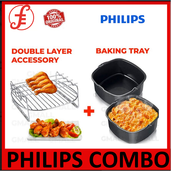 Philips Airfryer Accessories Kit (Double Layer Accessory + Baking Tray