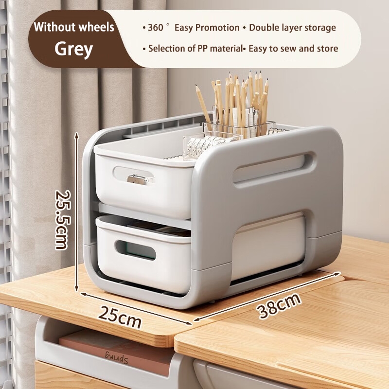 【SG STOCK】Double decker trolley storage rack Office book and snack ...