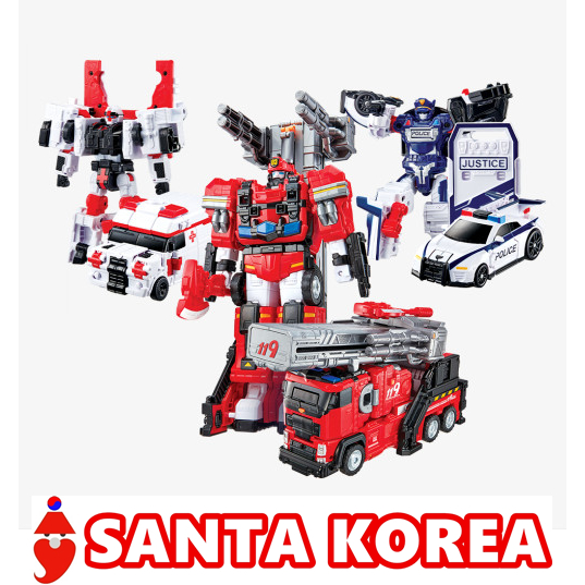 Jouet Transformable Tobot Rescue SSEN - Voiture De Police Et Remorque TankerBot, 2023