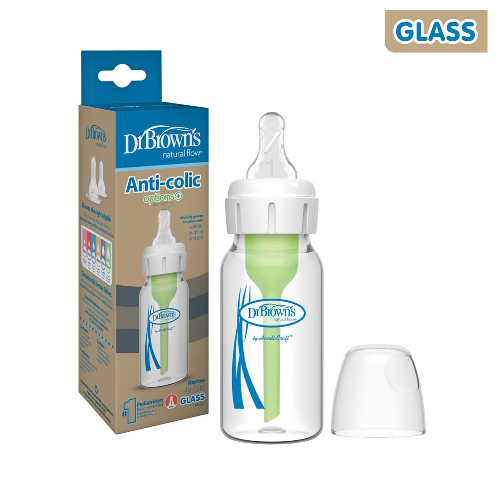 Dr Brown's Options+ AntiColic Glass Narrow Neck Bottle (120ml