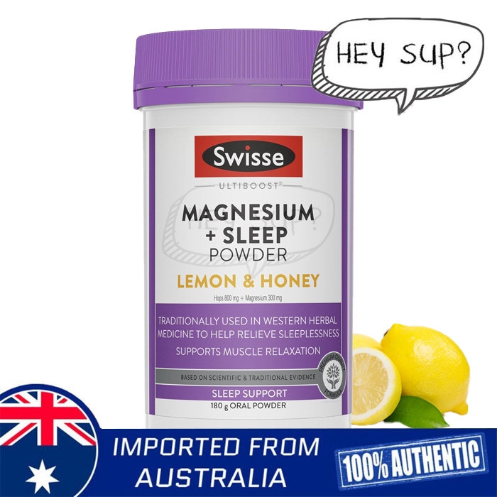 Swisse Ultiboost Magnesium + Sleep Powder Lemon & Honey Flavor 180g