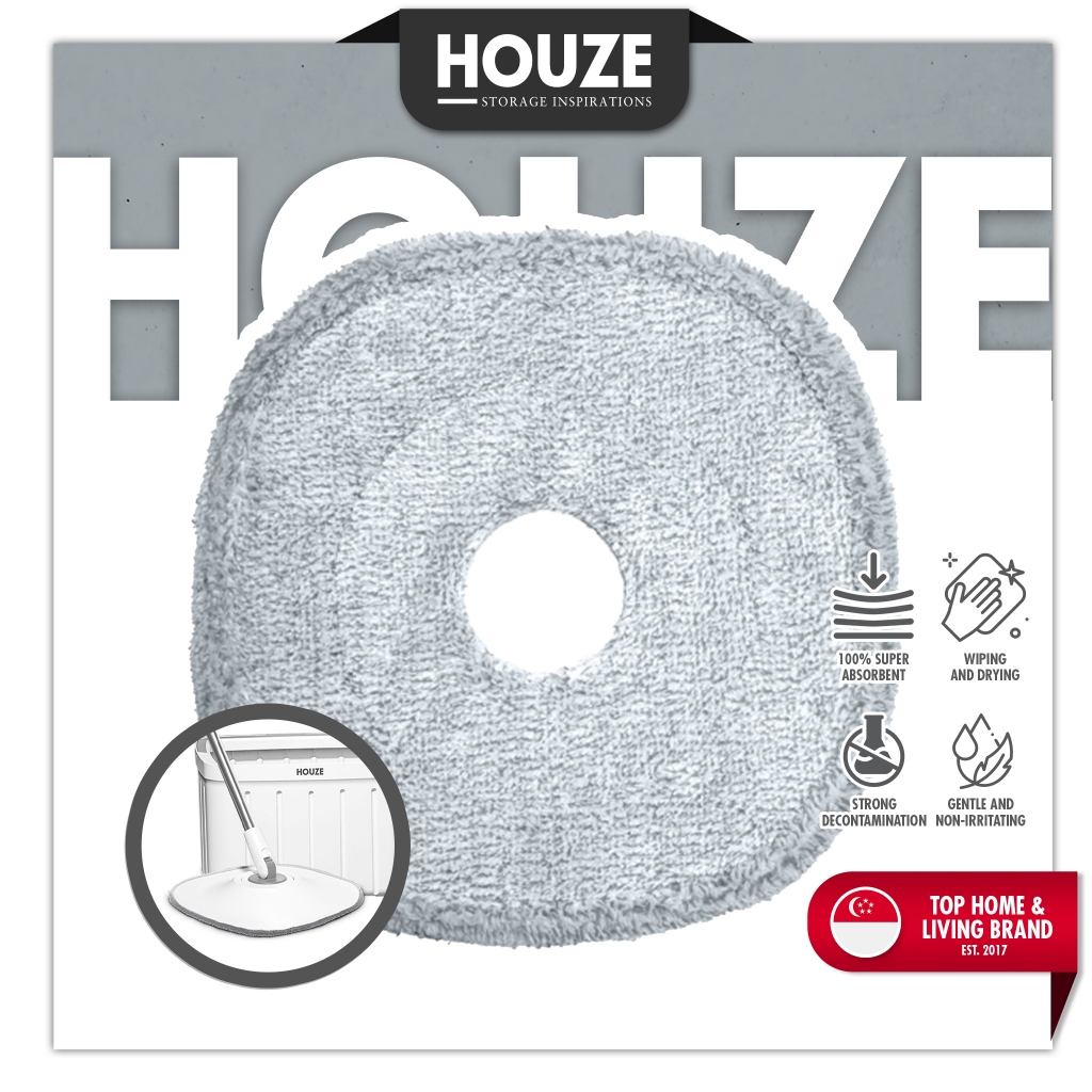 [HOUZE] The Clean Water Square Spin Mop Pad Refill | Shopee Singapore