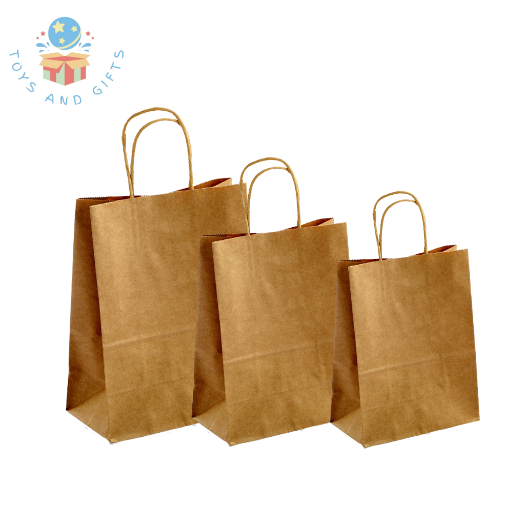 Kraft Paper Bags Paper Bag with Handles Birthday Party Goodie Bag Paper