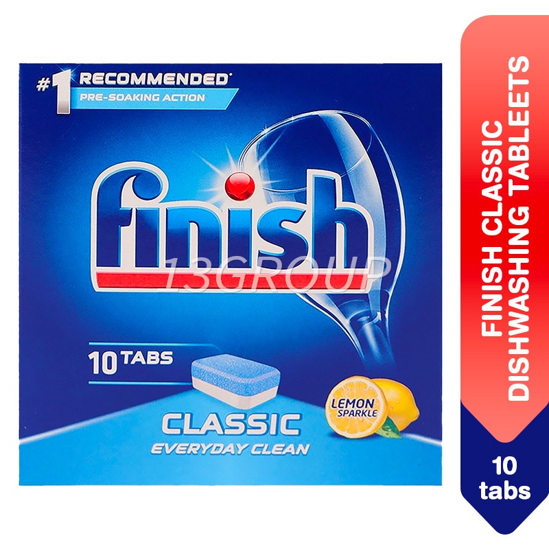 Finish Dishwasher Tablets Classic Lemon Dishwashing Detergent, 10 Tabs