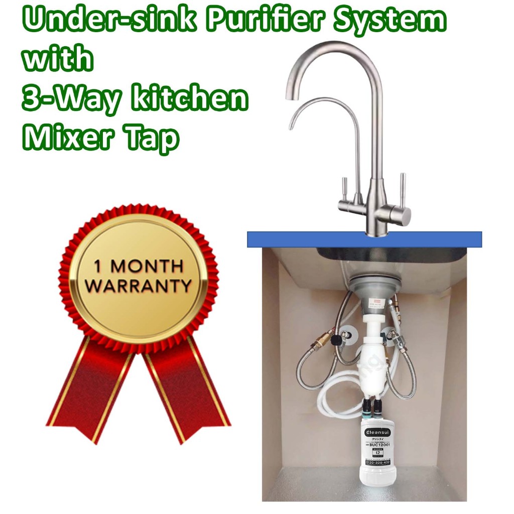 Undersink Water Filter System completed with 3Way Mixer tap