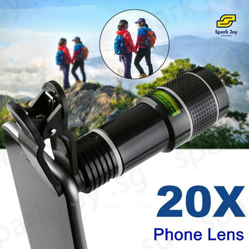 【SG】Mobile Phone Lens Universal Clip 20X Zoom Cellphone Telescope Lens