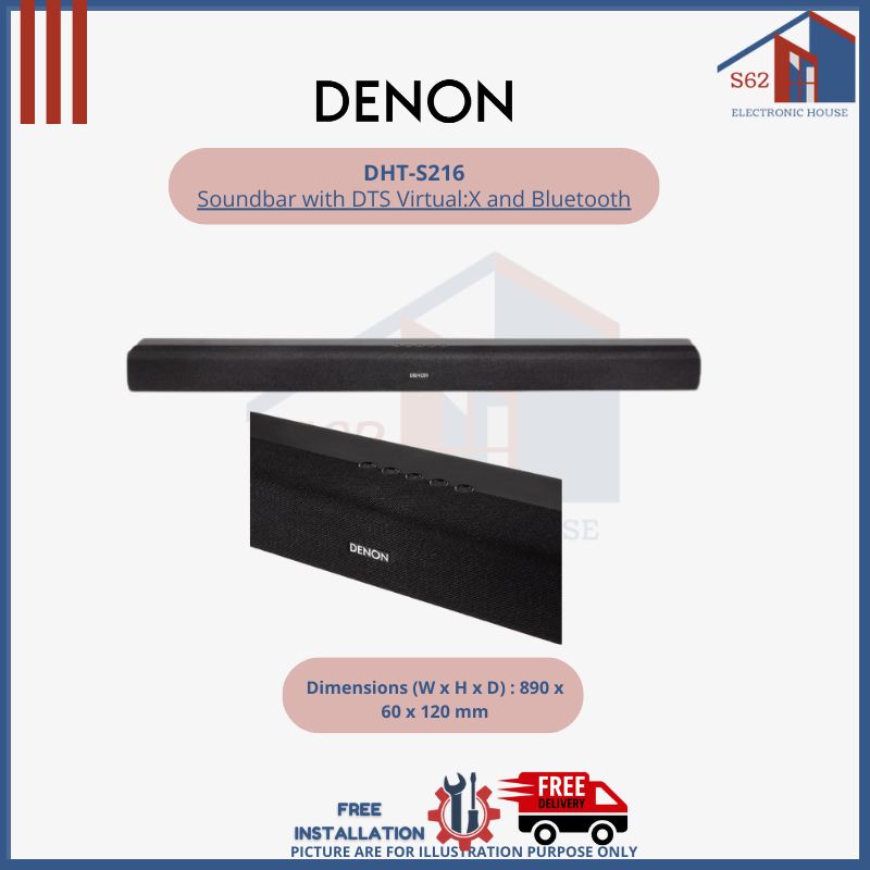 DENON DHT-S216 Soundbar with DTS Virtual:X and Bluetooth | Shopee Singapore