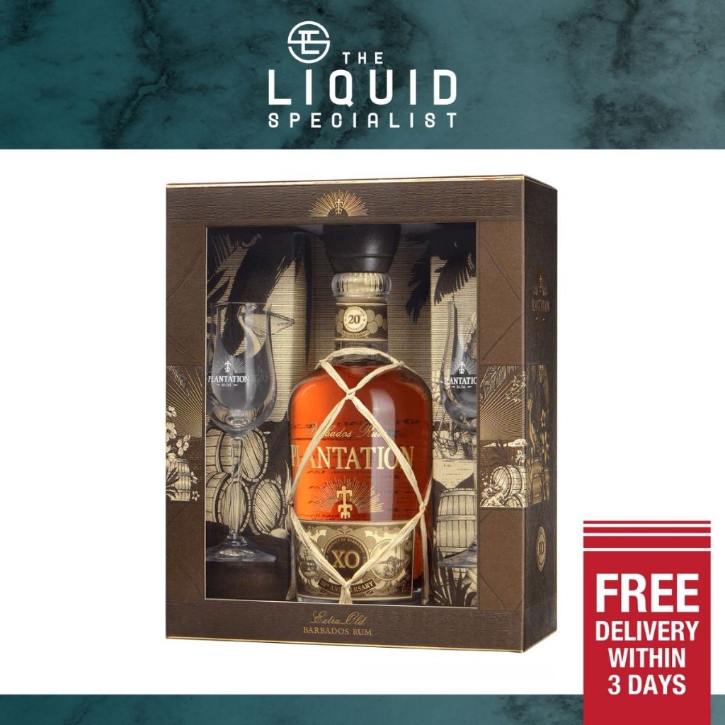 Plantation XO 20th Anniversary Rum Gift Set With 2 Glasses 70cl