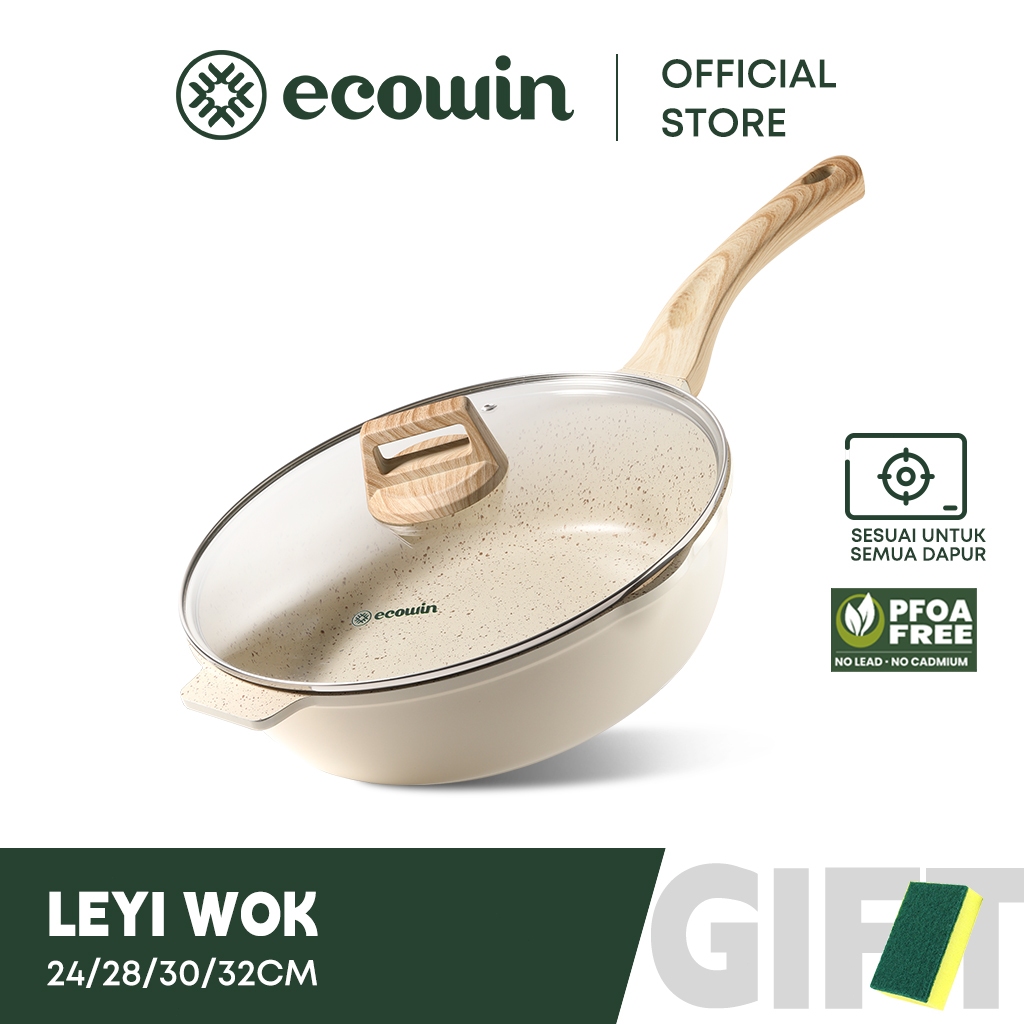  Ecowin Nonstick Deep Frying Pan Skillet with Lid, 10