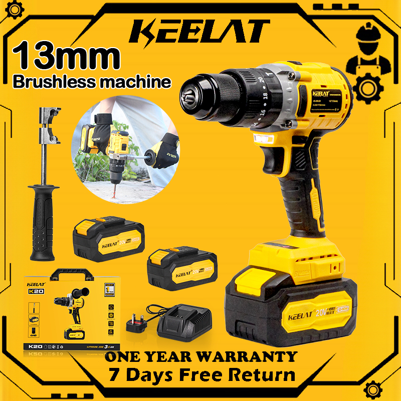 Keelat Kcd Heavy Duty Cordless Drill Impact Hammer Screwdriver V