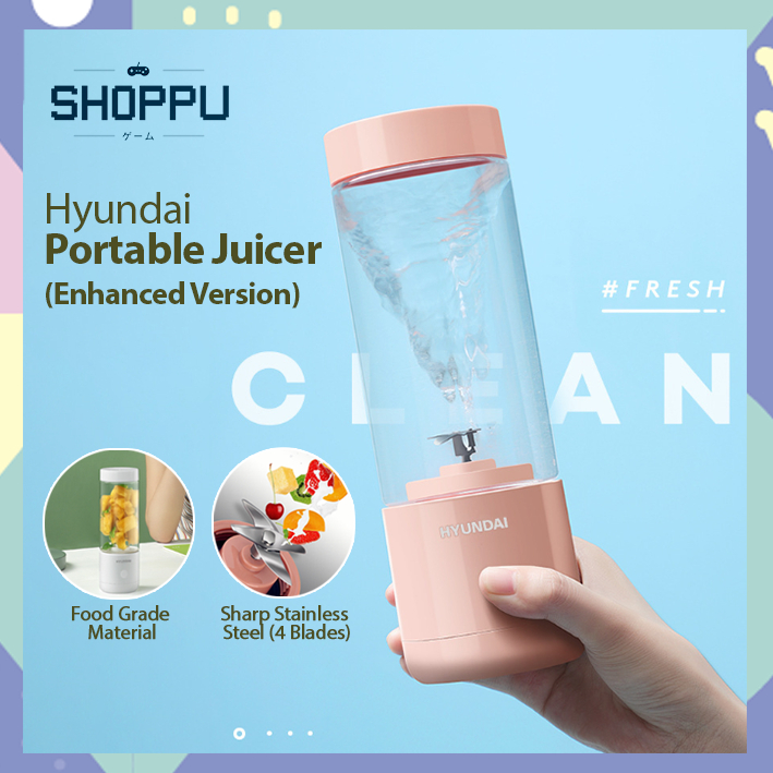 [SG] Hyundai Portable Fruit Blender Portable Smoothies Juicer Cup USB Rechargeable Shopee