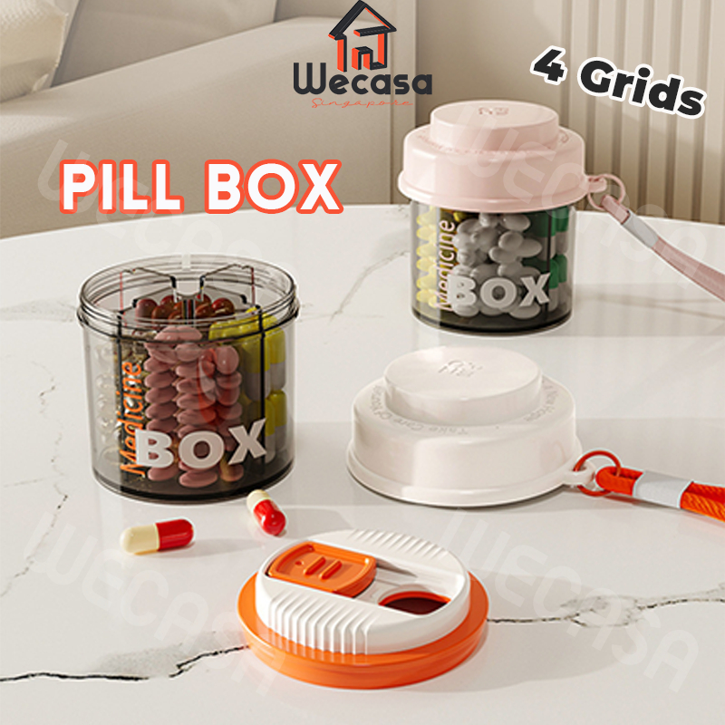 [SG] Medicine Pill Storage Box Portable Pill Organiser Vitamin Box Pill ...