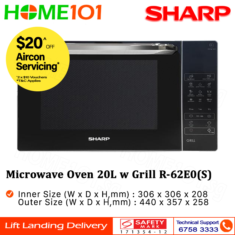 Sharp Microwave Oven 20L with Grill R62E0(S) Shopee Singapore
