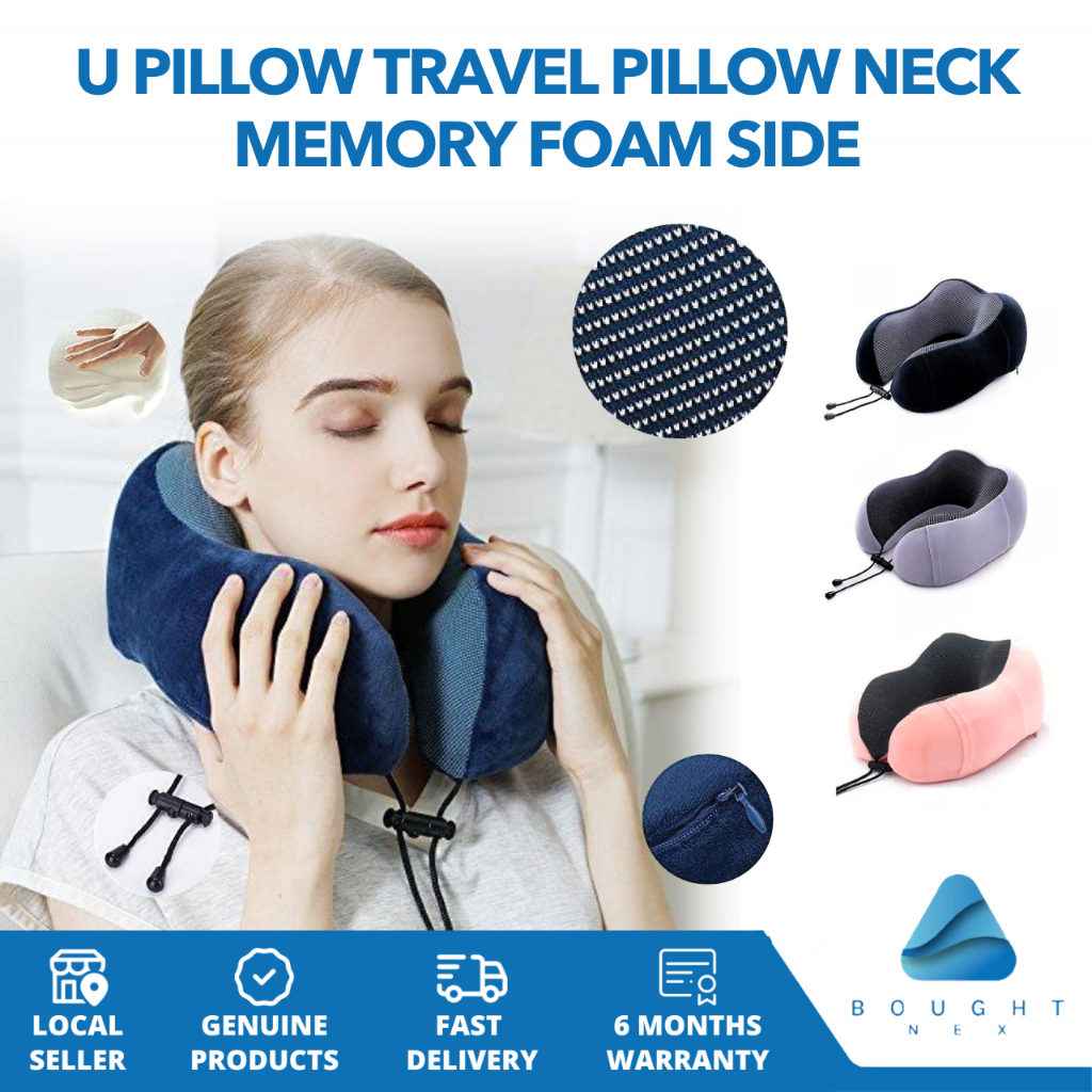 UPillow Travel Pillow, Memory Foam, Side Storage Bags, Portable Design Shopee Singapore