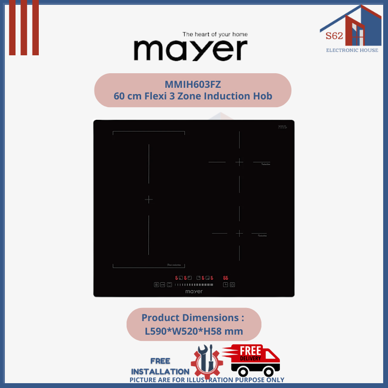 Mayer MMIH603FZ 60 cm Flexi 3 Zone Induction Hob (New or Replacement