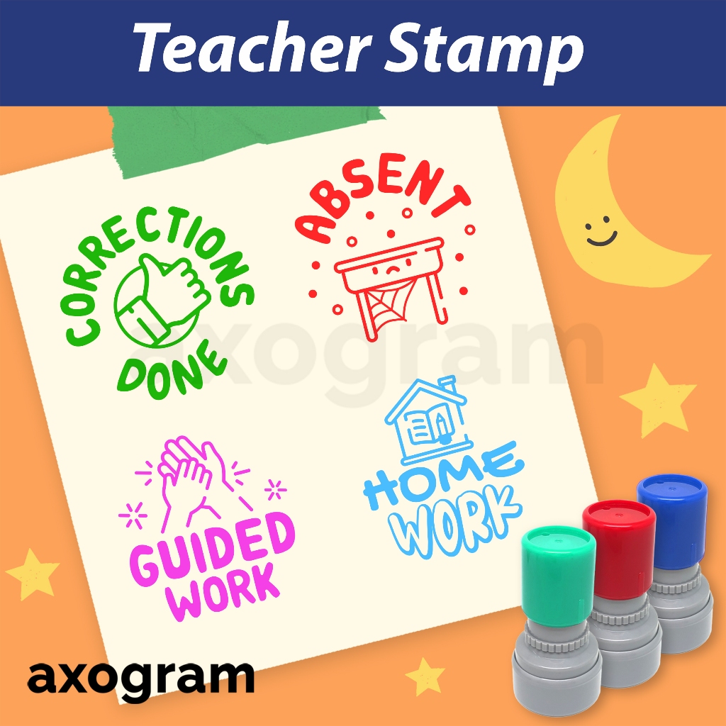 TEACHER Stamps Student Feedback Self Inking Stamp Correction Absent