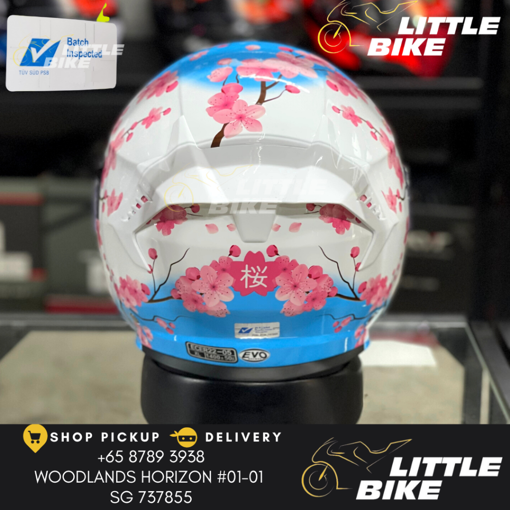 SG SELLER - PSB Approved Evo Rs9 Sakura open face motorcycle