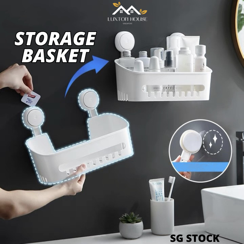 {SG} Extend Size Bathroom Rack Waterproof Bathroom Storage Basket ...