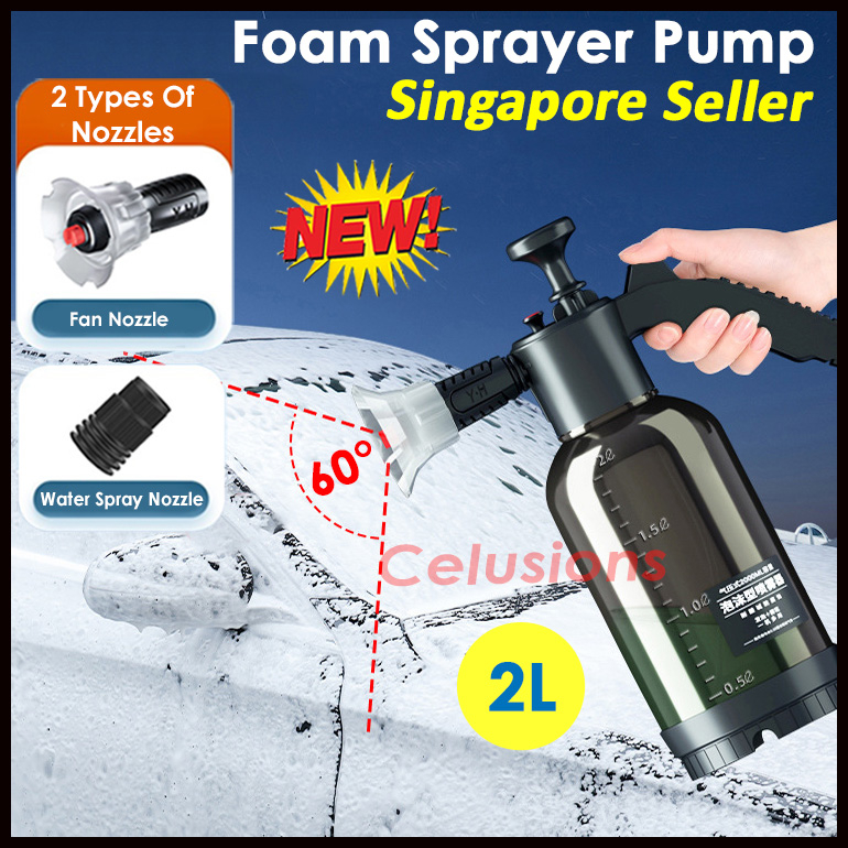 2L Car Wash Spray Bottle Foam Wash Sprayer Hand Pump Foam Sprayer