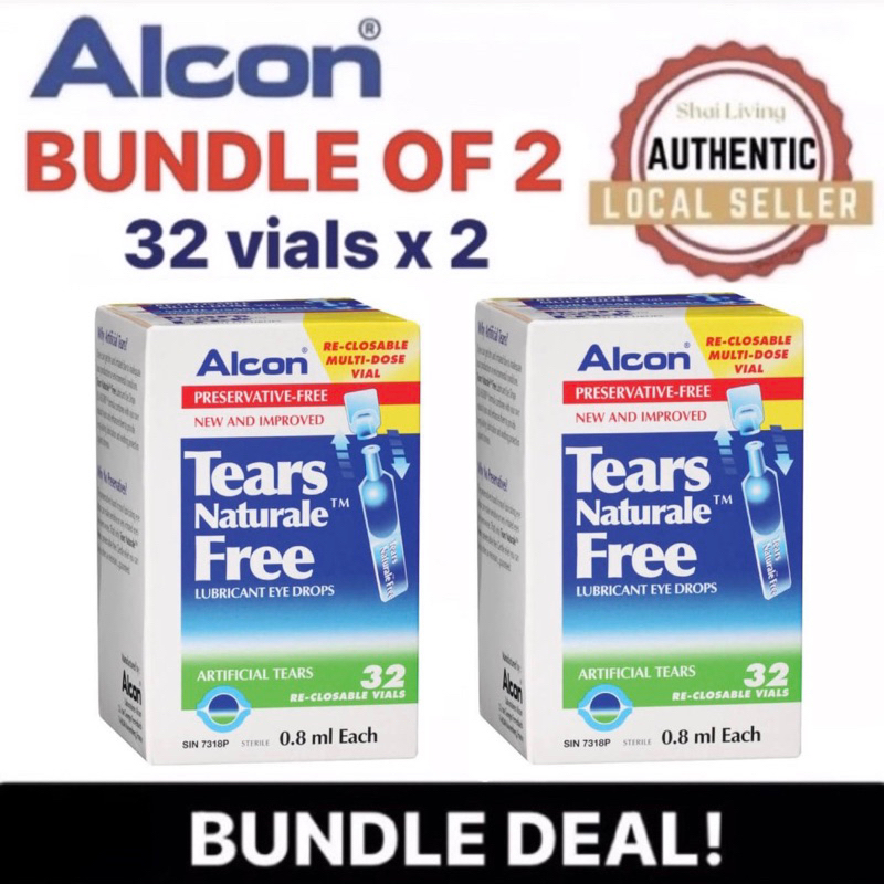 *BUNDLE* Alcon Tears Naturale Free Lubricant Eye Drops 32s x 2 (Expiry