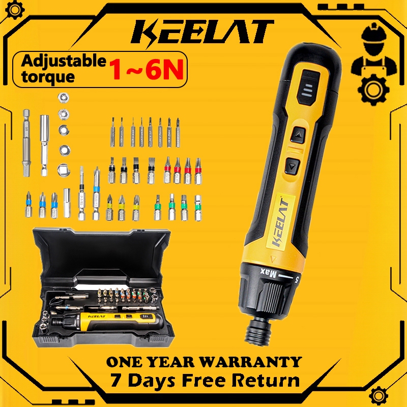 KEELAT KRW001 Mini Cordless Screwdriver Set 36pcs Drill Bits Hex