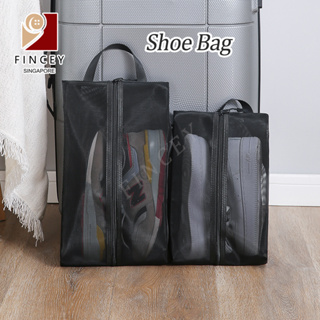 3 pieces of white transparent portable shoe bags, drawstring shoe