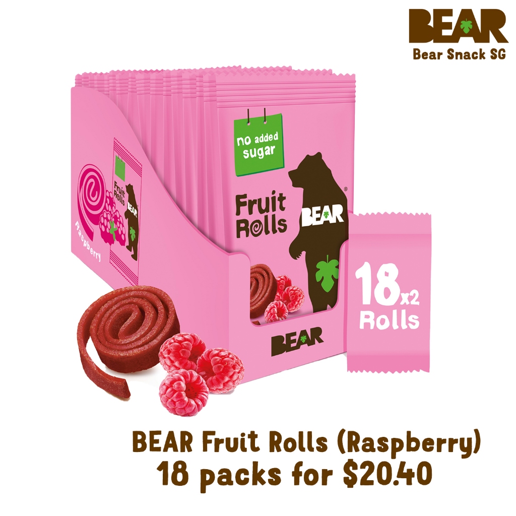 Bear Raspberry Fruit Rolls (18 sachets) 1x 20g | Shopee Singapore