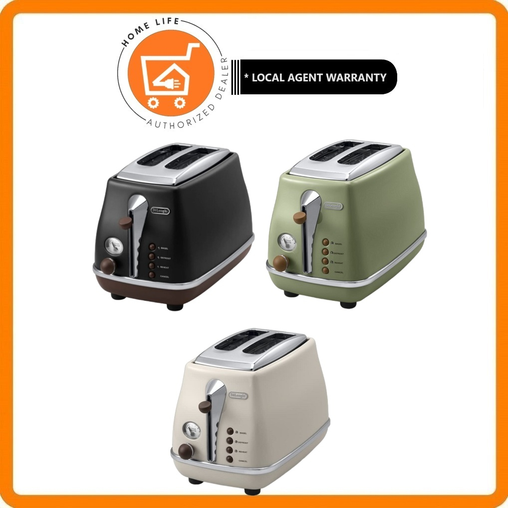 Delonghi CTOV2003 Icona Vintage 2Slice Toaster Shopee Singapore