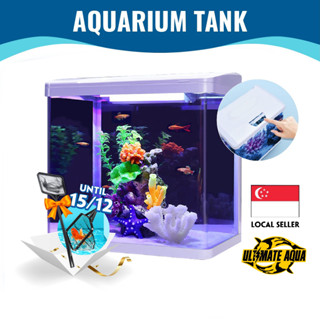 Resun] 18.9L/56.7L Ripples Premium Aquarium Glass Fish Tank (with