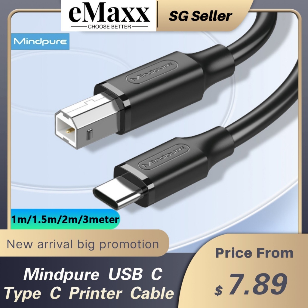 Mindpure USB C To USB B 2.0 Printer Cable 3m 2m 1m Compatible for ...