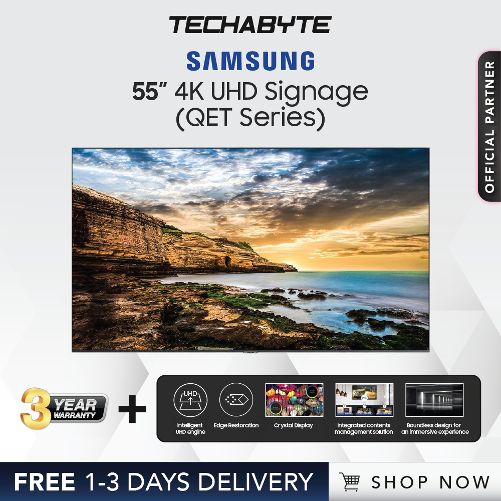 Samsung QE55T | 55” Crystal UHD 4K Signage (LH55QETELGCXXS) | Shopee ...