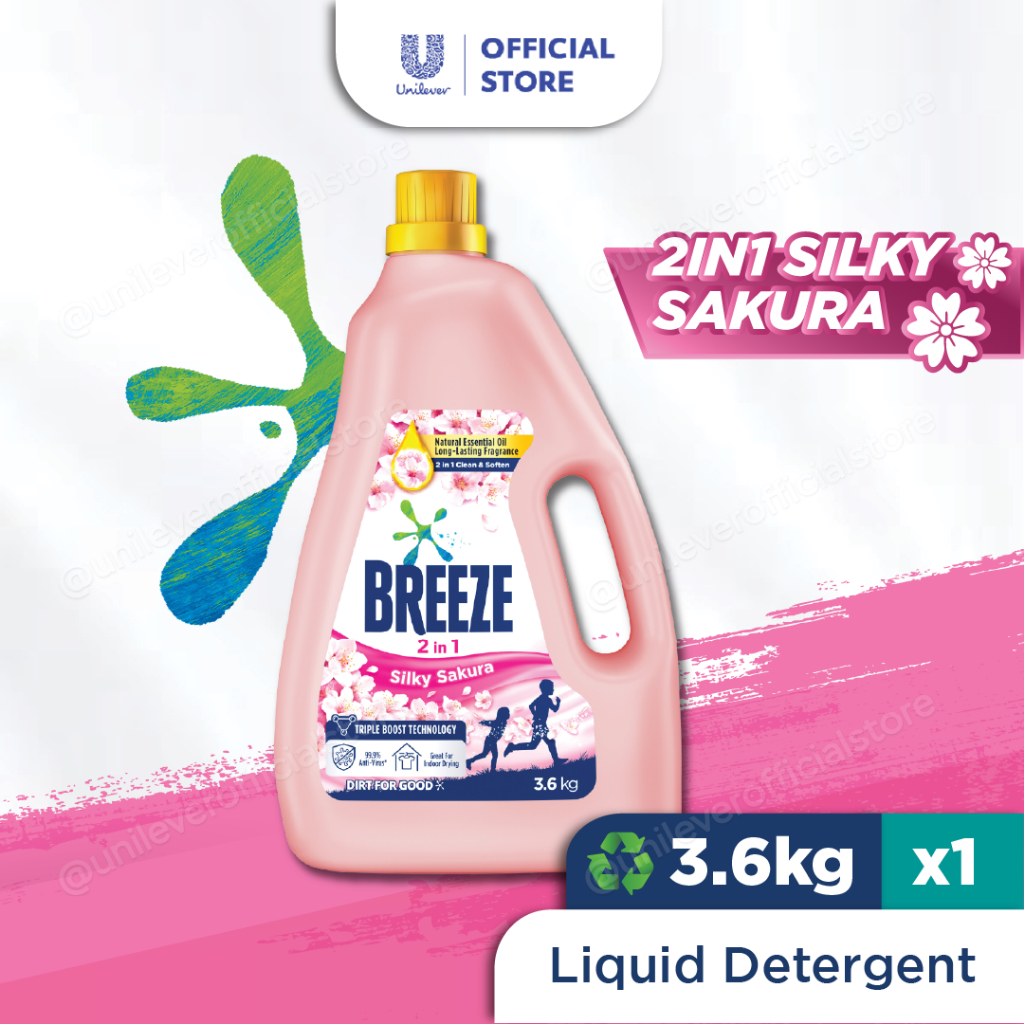 Breeze 2 in 1 Silky Sakura Liquid Detergent 3.6kg Shopee Singapore