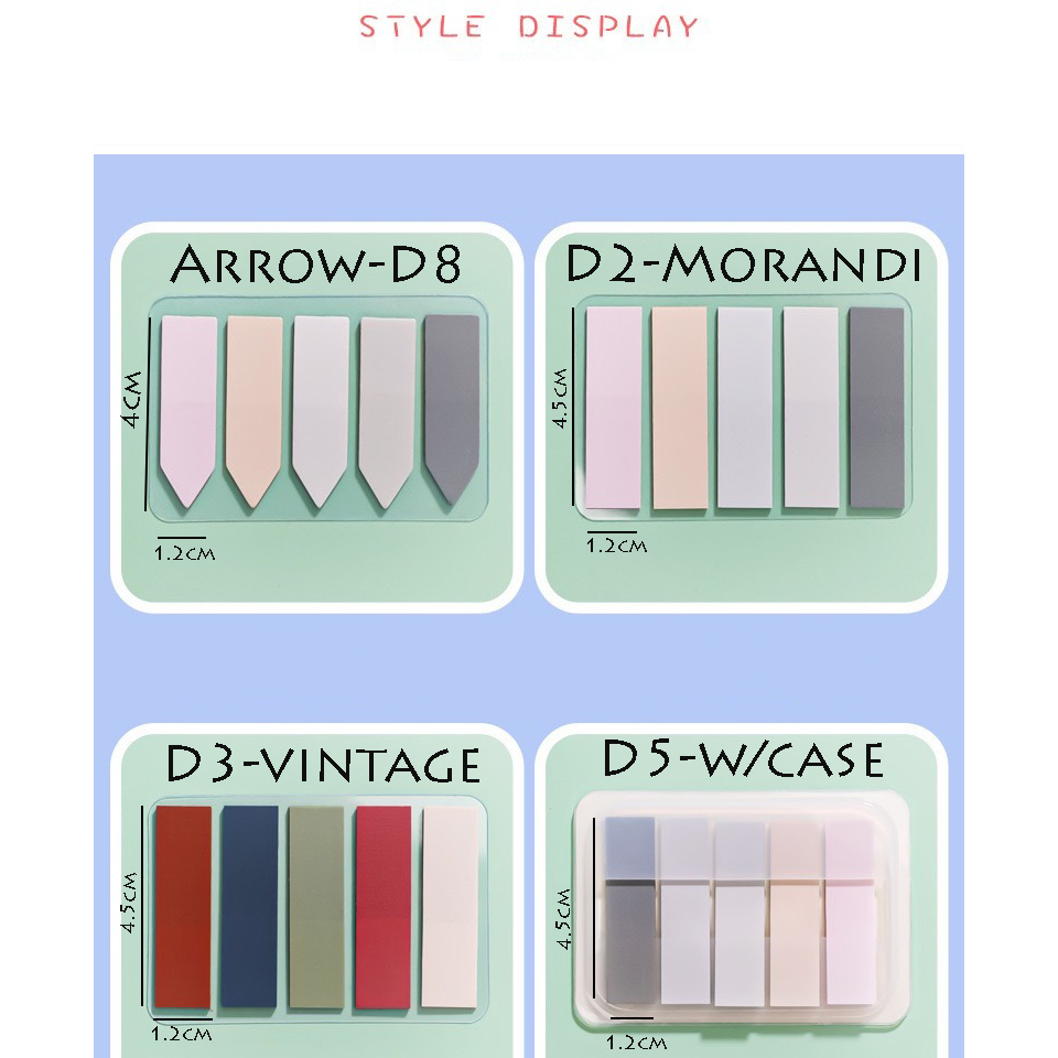 Pastel/ Vintage/ Rectangle/ Arrow Index Writable Translucent Flags ...