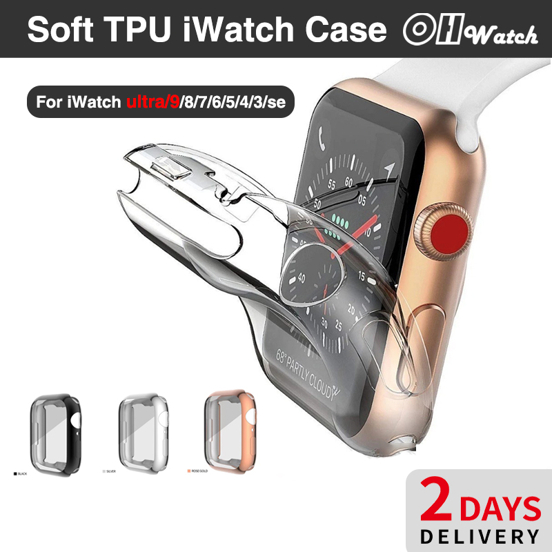 [SG]Transparent TPU Silicone iWatch Screen Protector Casing iWatch 9/8