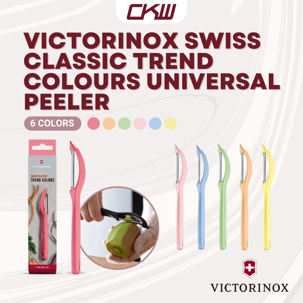 Victorinox Pelapatate Universale - Lama A Pendolo Con Bordo Seghettato, Giallo Chiaro - Foto 11