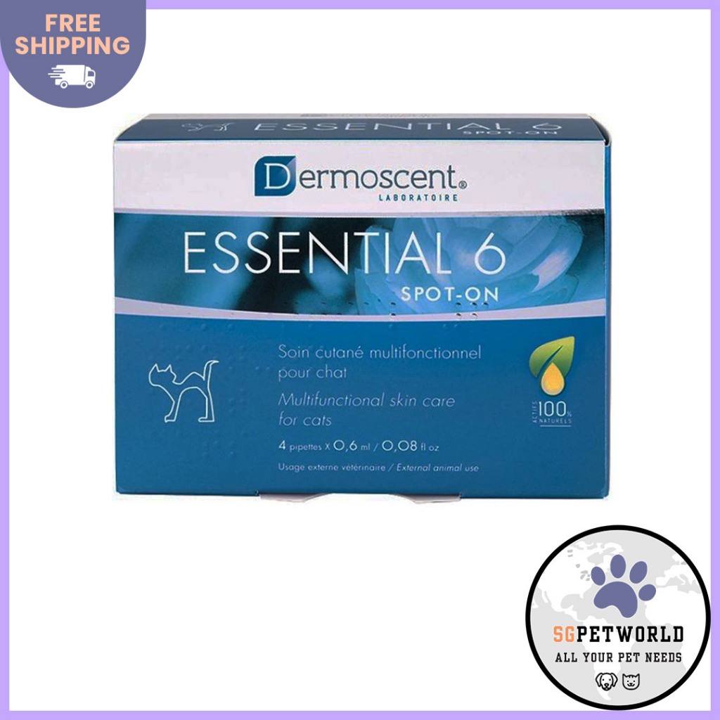 Dermoscent Essential 6 Skin Care Spot On for Cats 4 Pipettes BLUE Pack Shopee Singapore