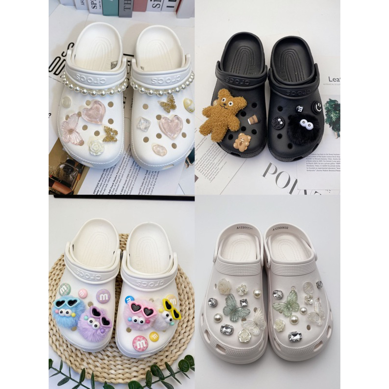 [🇸🇬FAST SHIPPING!!] Crocs Charm jibz Fashion DIY Butterfly Pearl Chain ...